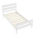 Twin Bed With Headboard And Footboard,White Twin White Pine