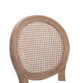 Hengming French Country Wooden Barstools Rattan Back With Upholstered Seatingbeige And Natural Beige Foam Fabric