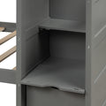 Twin Over Full Twin Bunk Bed, Convertible Bottom Bed, Storage Shelves And Drawers, Gray Gray Pine