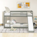 Twin Over Twin Bunk Bed With Convertible Slide And Laddergray Old Sku:Wf281725Aae Gray Pine