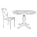 Orisfur. 5 Pieces Dining Table And Chairs Set For 4 Persons, Kitchen Room Solid Wood Table With 4 Chairs White Mdf Solid Wood