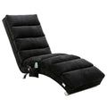 Coolmore Linen Chaise Lounge Indoor Chair, Modern Long Lounger For Office Or Living Room Black Polyester