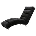 Coolmore Linen Chaise Lounge Indoor Chair, Modern Long Lounger For Office Or Living Room Black Polyester