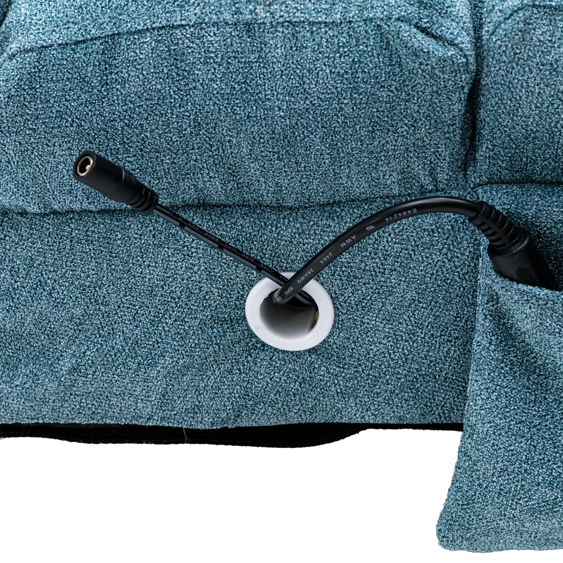 Coolmore Linen Massage Chaise Lounge Indoor With Remote Control,Ergonomic Electric Massage Long Lounger With 5 Modes For Office, Living Room,Bedroom Blue Blue Foam Linen