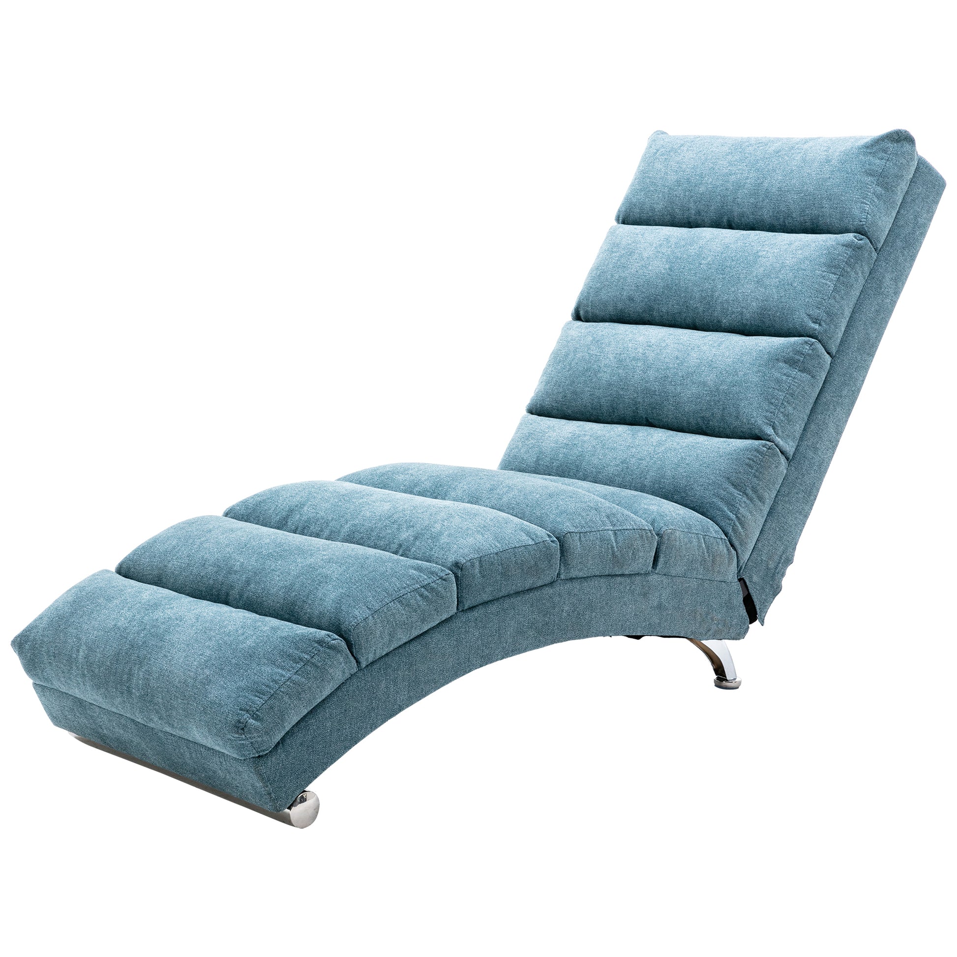 Coolmore Linen Massage Chaise Lounge Indoor With Remote Control,Ergonomic Electric Massage Long Lounger With 5 Modes For Office, Living Room,Bedroom Blue Blue Foam Linen