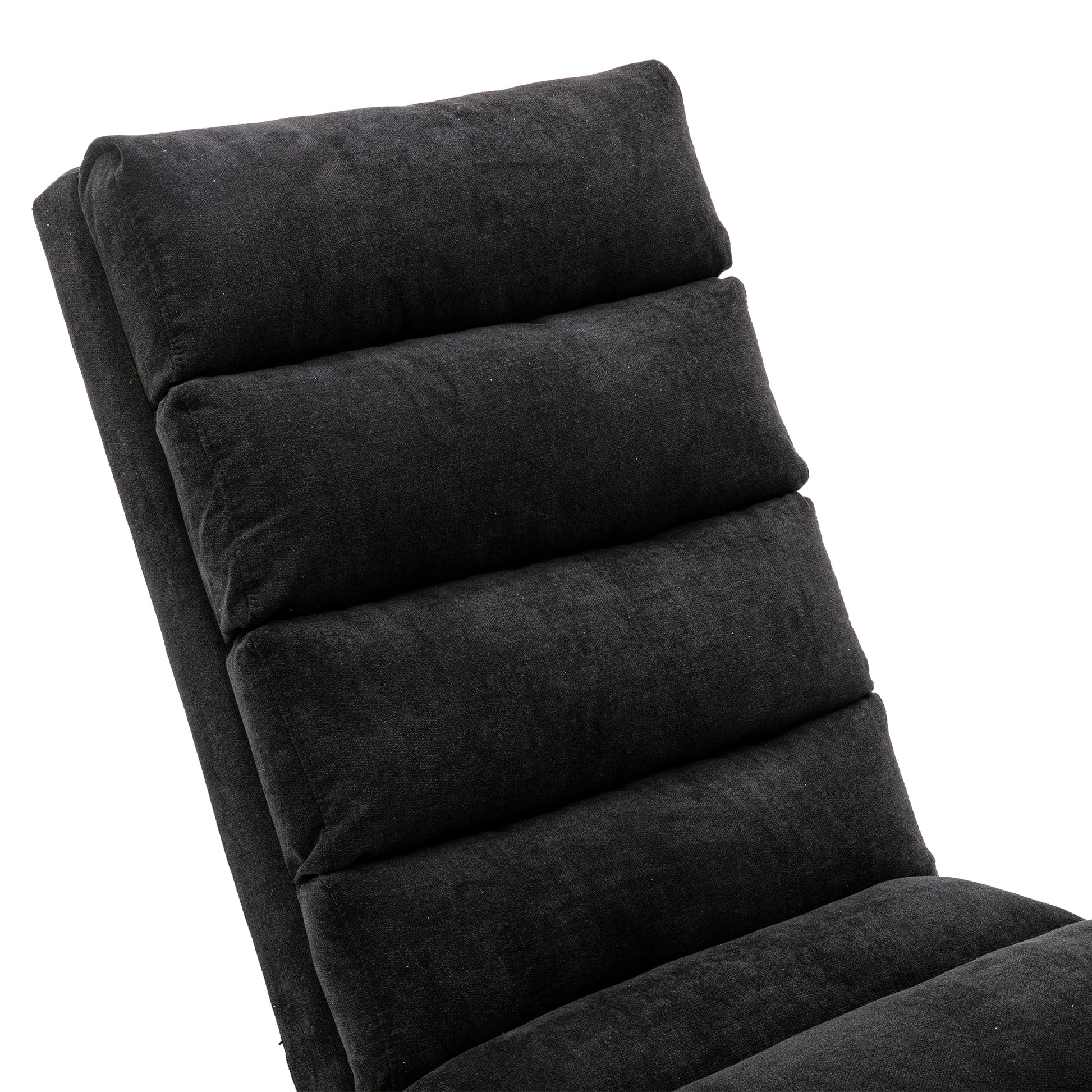 Coolmore Linen Chaise Lounge Indoor Chair, Modern Long Lounger For Office Or Living Room Black Polyester