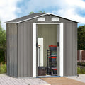 Patio 6Ft X4Ft Bike Shed Garden Shed, Metal Storage Shed With Lockable Door, Tool Cabinet With Vents And Foundation For Backyard, Lawn, Garden, Gray No Gray Weather Resistant Frame Garden & Outdoor Casual Steel Steel