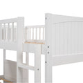 Twin Size Bunk Bed With A Loft Bed Attached, With Two Drawers,White White Pine