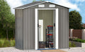 Patio 6Ft X4Ft Bike Shed Garden Shed, Metal Storage Shed With Lockable Door, Tool Cabinet With Vents And Foundation For Backyard, Lawn, Garden, Gray No Gray Weather Resistant Frame Garden & Outdoor Casual Steel Steel