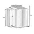 Patio 6Ft X4Ft Bike Shed Garden Shed, Metal Storage Shed With Lockable Door, Tool Cabinet With Vents And Foundation For Backyard, Lawn, Garden, Gray No Gray Weather Resistant Frame Garden & Outdoor Casual Steel Steel