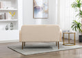 Coolmore Modern Velvet Loveseat Sofacomfy Upholstered 2 Seater Sofa With Gold Metal Legs, Small Loveseat Accent Couch For Living Bedroom Leisure Areas Beige Velvet Beige Foam Polyester 2 Seat