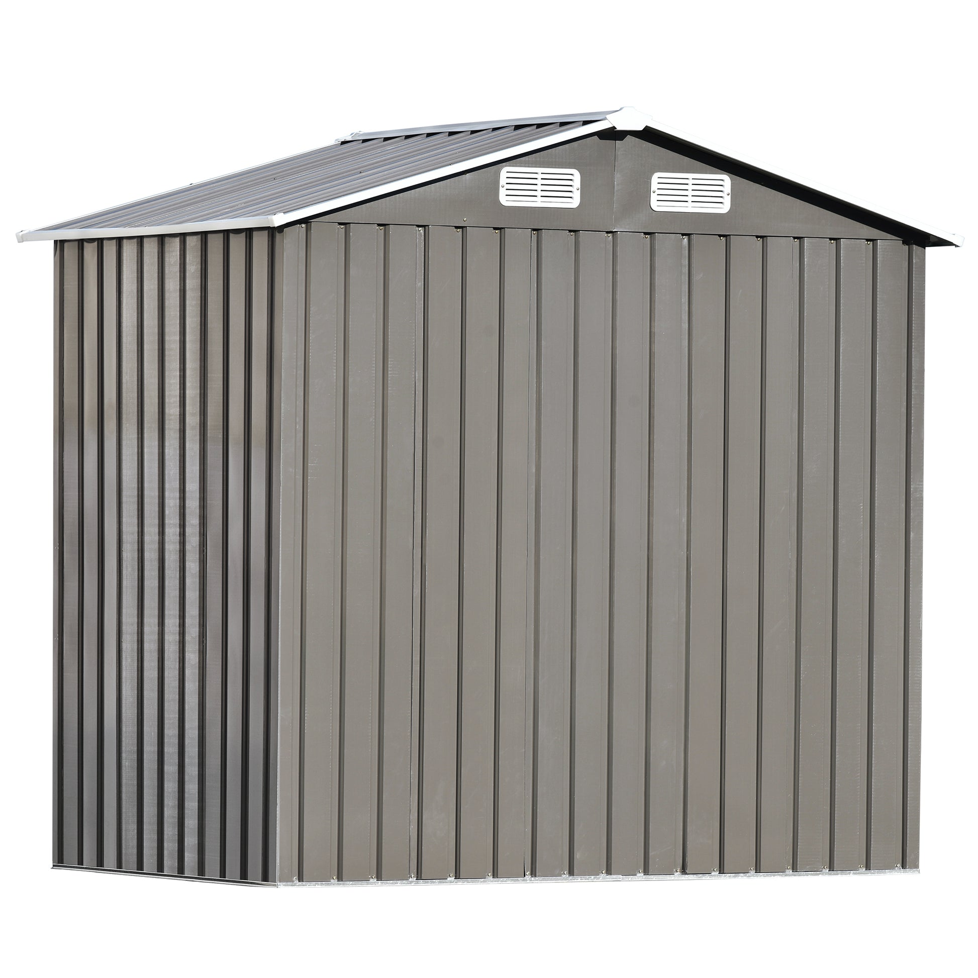 Patio 6Ft X4Ft Bike Shed Garden Shed, Metal Storage Shed With Lockable Door, Tool Cabinet With Vents And Foundation For Backyard, Lawn, Garden, Gray No Gray Weather Resistant Frame Garden & Outdoor Casual Steel Steel