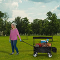 YSSOA Heavy Duty Folding Portable Hand Cart with black-steel