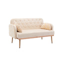 Coolmore Modern Velvet Loveseat Sofacomfy Upholstered 2 Seater Sofa With Gold Metal Legs, Small Loveseat Accent Couch For Living Bedroom Leisure Areas Beige Velvet Beige Foam Polyester 2 Seat