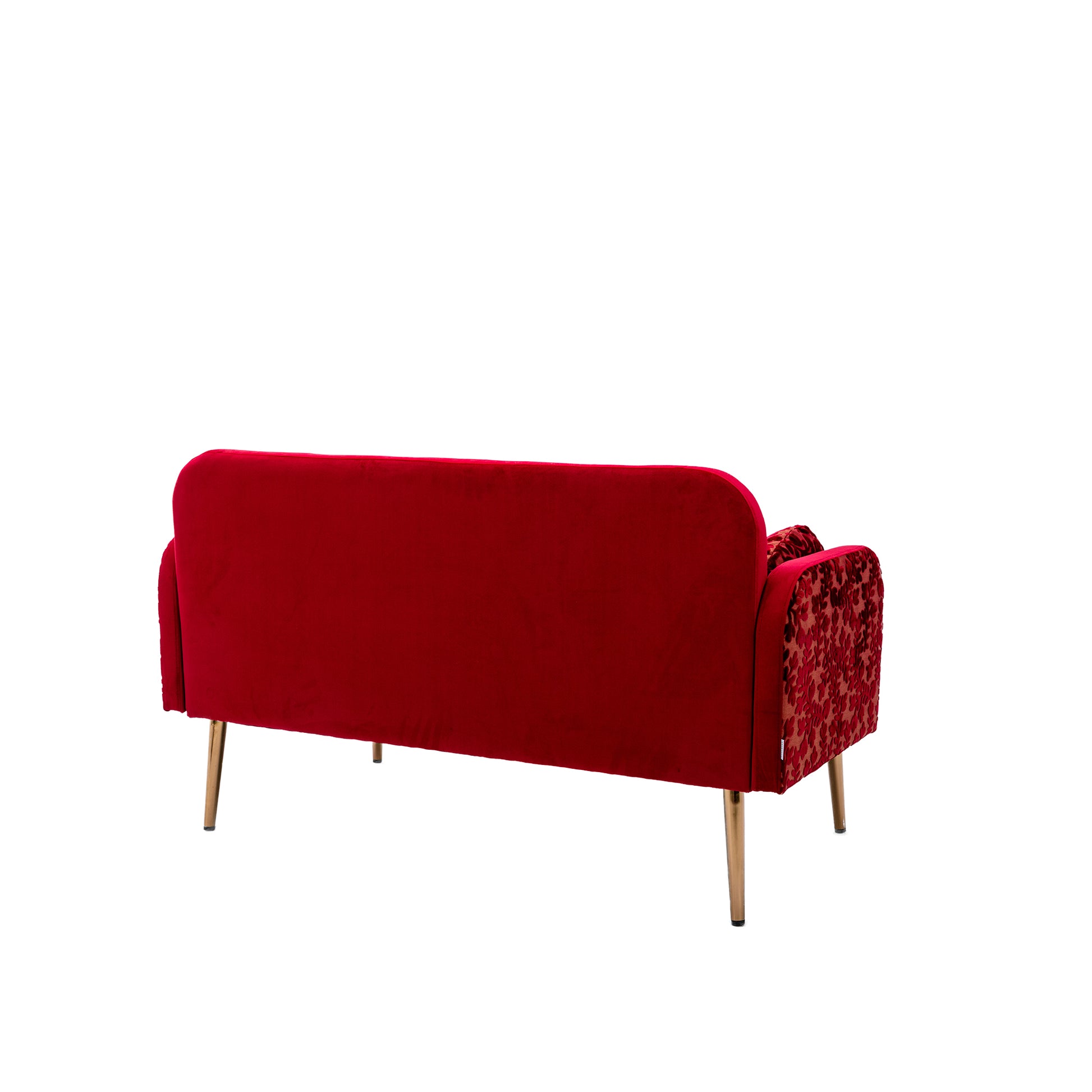 Coolmore Modern Velvet Loveseat Sofacomfy Upholstered 2 Seater Sofa With Gold Metal Legs, Small Loveseat Accent Couch For Living Bedroom Leisure Areas Red Velvet Red Foam Polyester 2 Seat