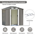 Patio 6Ft X4Ft Bike Shed Garden Shed, Metal Storage Shed With Lockable Door, Tool Cabinet With Vents And Foundation For Backyard, Lawn, Garden, Gray No Gray Weather Resistant Frame Garden & Outdoor Casual Steel Steel