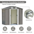 Patio 6Ft X4Ft Bike Shed Garden Shed, Metal Storage Shed With Lockable Door, Tool Cabinet With Vents And Foundation For Backyard, Lawn, Garden, Gray No Gray Weather Resistant Frame Garden & Outdoor Casual Steel Steel