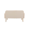 Coolmore Modern Velvet Loveseat Sofacomfy Upholstered 2 Seater Sofa With Gold Metal Legs, Small Loveseat Accent Couch For Living Bedroom Leisure Areas Beige Velvet Beige Foam Polyester 2 Seat