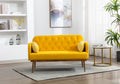 Coolmore Modern Velvet Loveseat Sofacomfy Upholstered 2 Seater Sofa With Gold Metal Legs, Small Loveseat Accent Couch For Living Bedroom Leisure Areas Yellow Velvet Yellow Foam Polyester 2 Seat