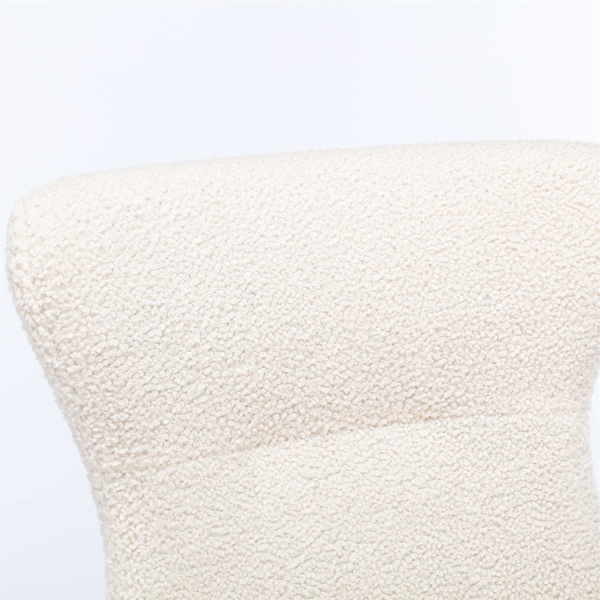 Teddy Fabric Padded Seat Rocking Chair With High Backrest And Armrests Beige Foam Upholstered