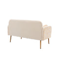 Coolmore Modern Velvet Loveseat Sofacomfy Upholstered 2 Seater Sofa With Gold Metal Legs, Small Loveseat Accent Couch For Living Bedroom Leisure Areas Beige Velvet Beige Foam Polyester 2 Seat