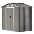 Patio 6Ft X4Ft Bike Shed Garden Shed, Metal Storage Shed With Lockable Door, Tool Cabinet With Vents And Foundation For Backyard, Lawn, Garden, Gray No Gray Weather Resistant Frame Garden & Outdoor Casual Steel Steel