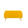 Coolmore Modern Velvet Loveseat Sofacomfy Upholstered 2 Seater Sofa With Gold Metal Legs, Small Loveseat Accent Couch For Living Bedroom Leisure Areas Yellow Velvet Yellow Foam Polyester 2 Seat