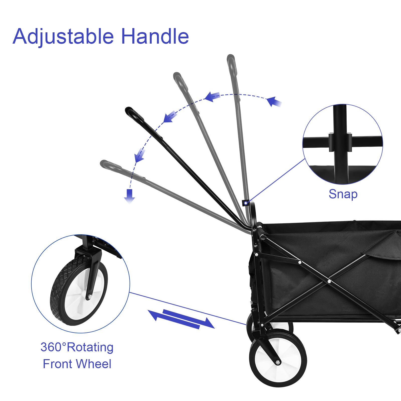 YSSOA Heavy Duty Folding Portable Hand Cart with black-steel