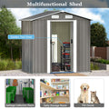 Patio 6Ft X4Ft Bike Shed Garden Shed, Metal Storage Shed With Lockable Door, Tool Cabinet With Vents And Foundation For Backyard, Lawn, Garden, Gray No Gray Weather Resistant Frame Garden & Outdoor Casual Steel Steel