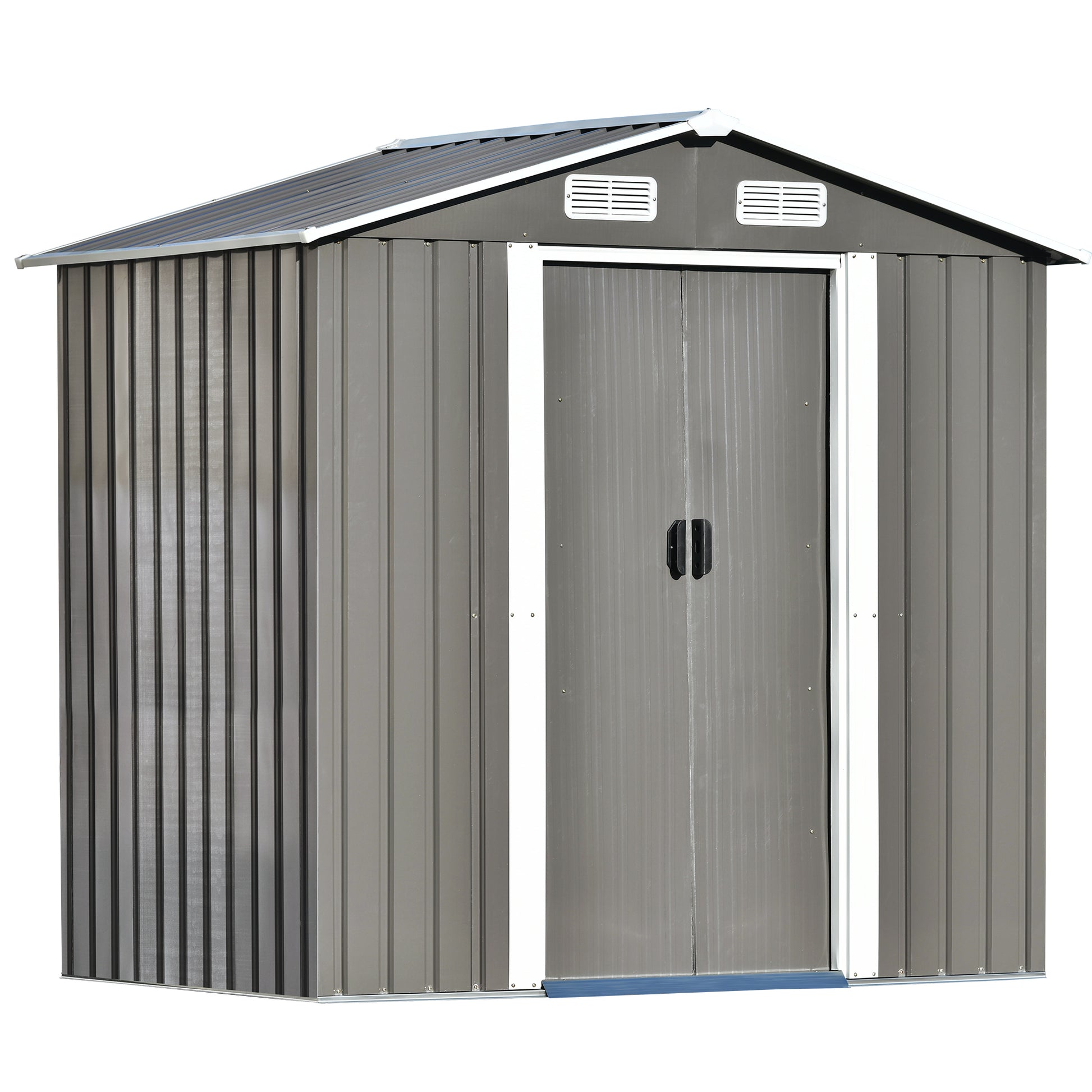 Patio 6Ft X4Ft Bike Shed Garden Shed, Metal Storage Shed With Lockable Door, Tool Cabinet With Vents And Foundation For Backyard, Lawn, Garden, Gray No Gray Weather Resistant Frame Garden & Outdoor Casual Steel Steel