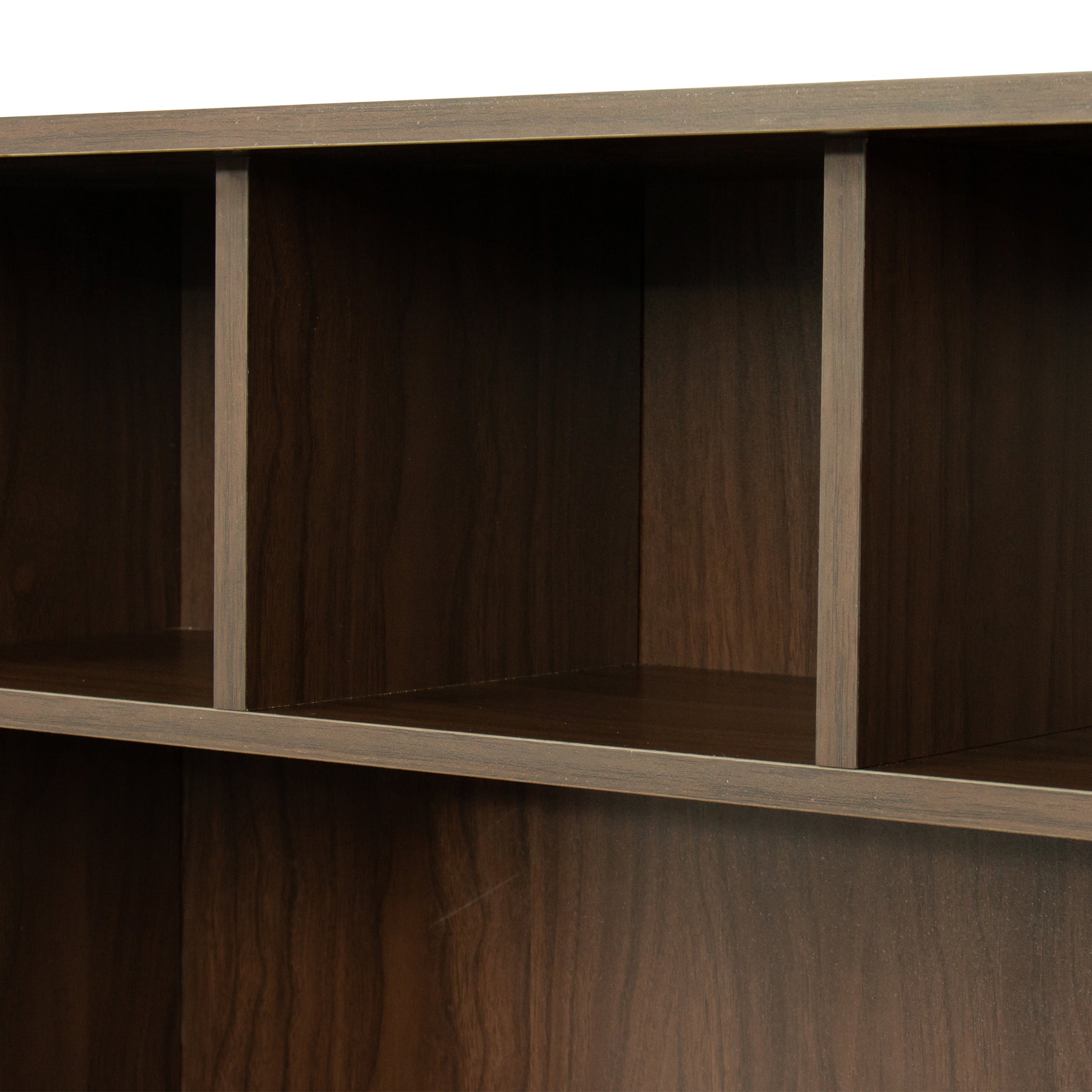 Home Office Computer Desk With Hutch,Walnut Walnut Particle Board