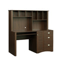 Home Office Computer Desk With Hutch,Walnut Walnut Particle Board