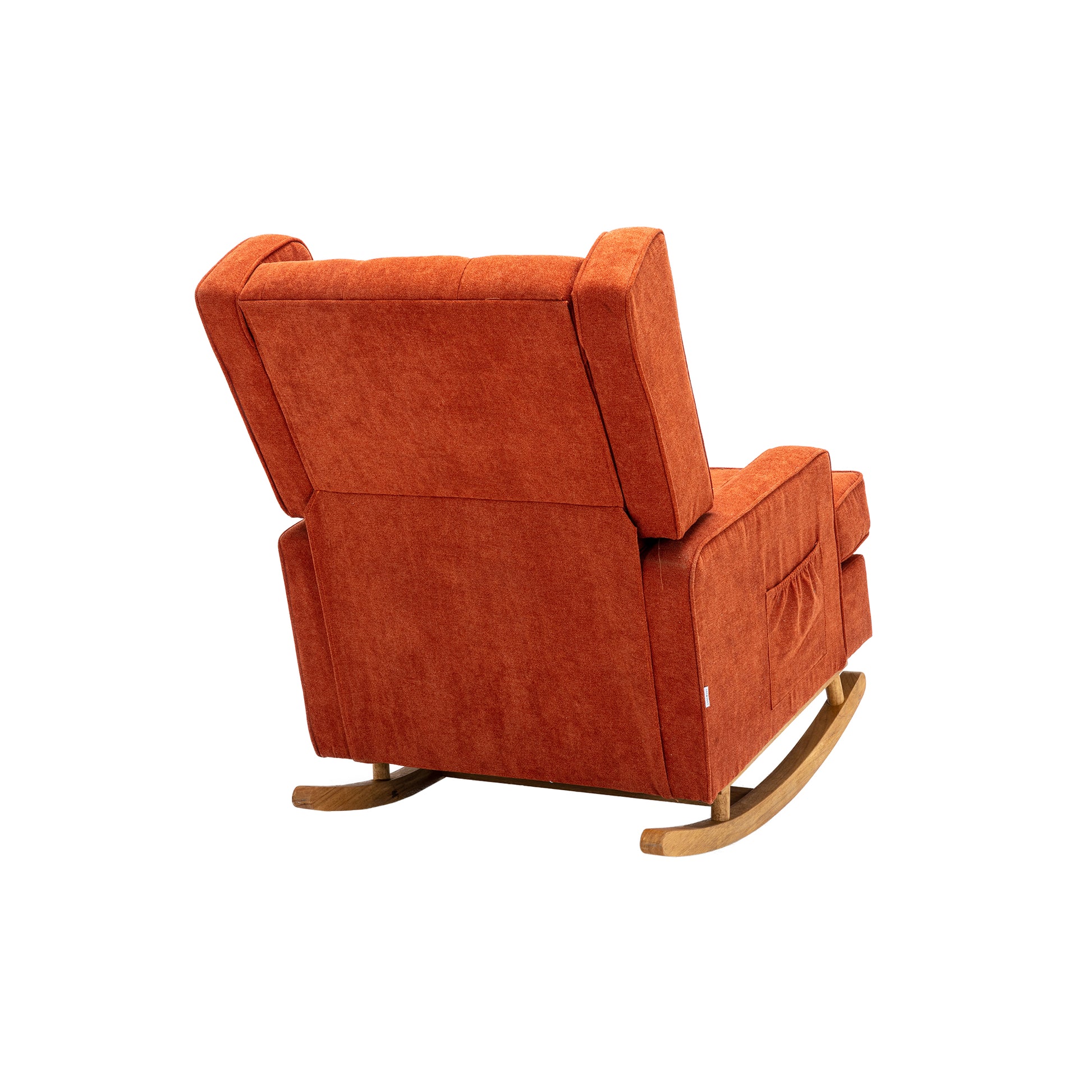 Coolmore Living Room Comfortable Rocking Chair Accent Chair Orange Polyester