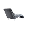 Coomoreleisure Concubine Sofa With Acrylic Feet Silver Velvet