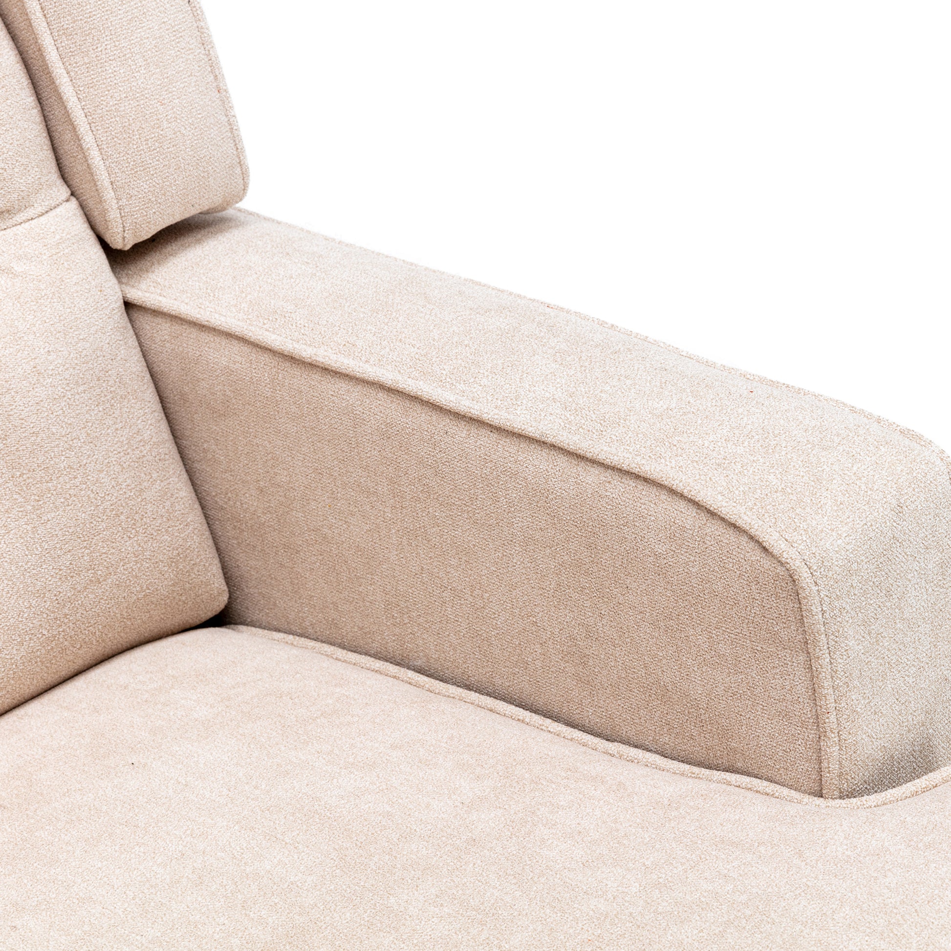 Coolmore Living Room Comfortable Rocking Chair Accent Chair Beige Polyester