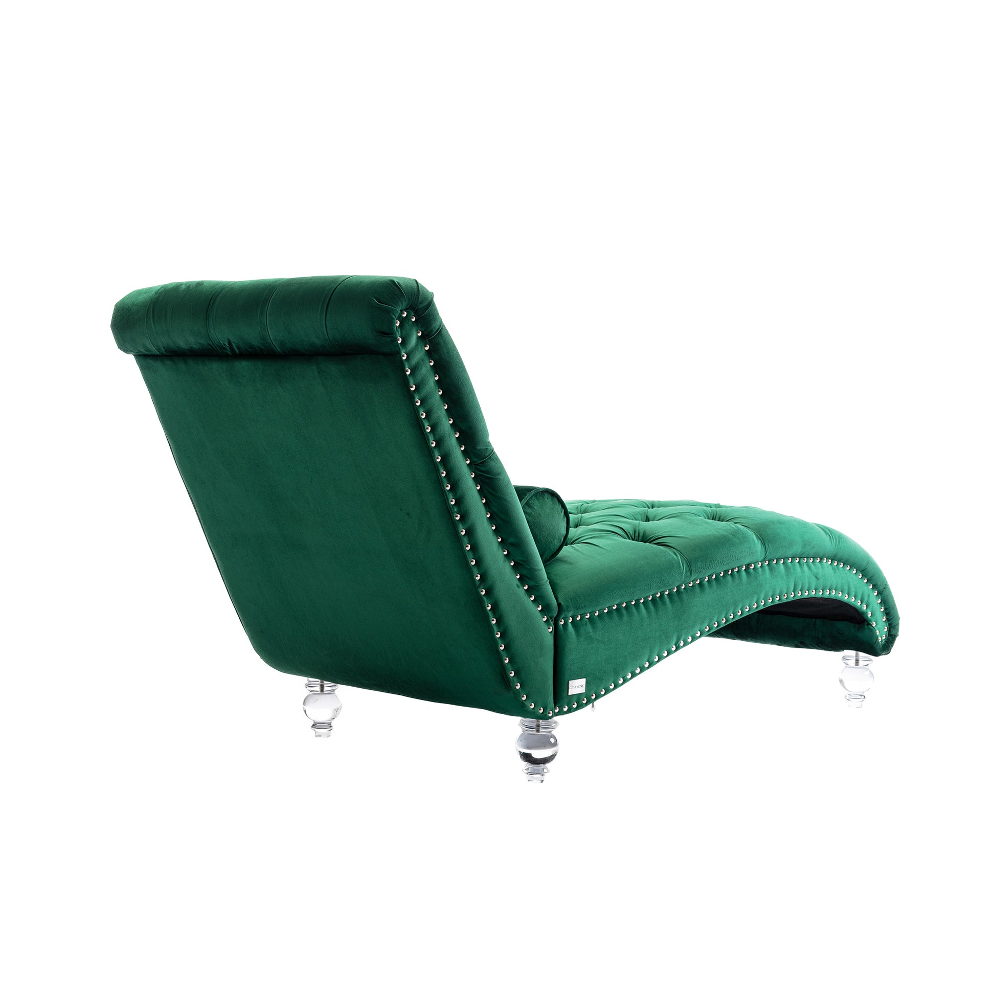 Coomoreleisure Concubine Sofa With Acrylic Feet Emerald Velvet