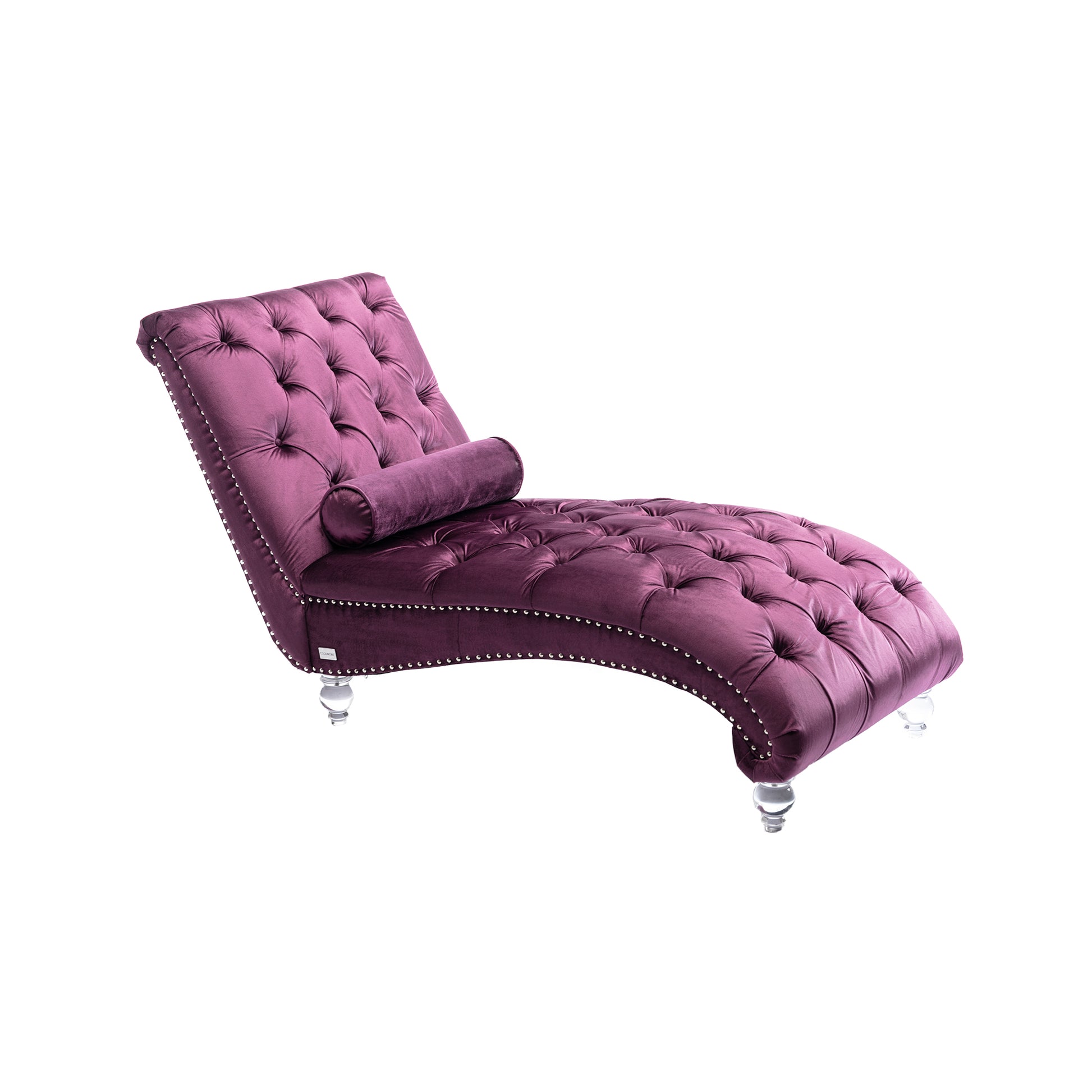 Coomoreleisure Concubine Sofa With Acrylic Feet Purple Velvet