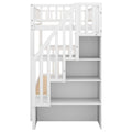 Twin Over Twin Bunk Bed With Trundle And Storage, White Twin White Pine