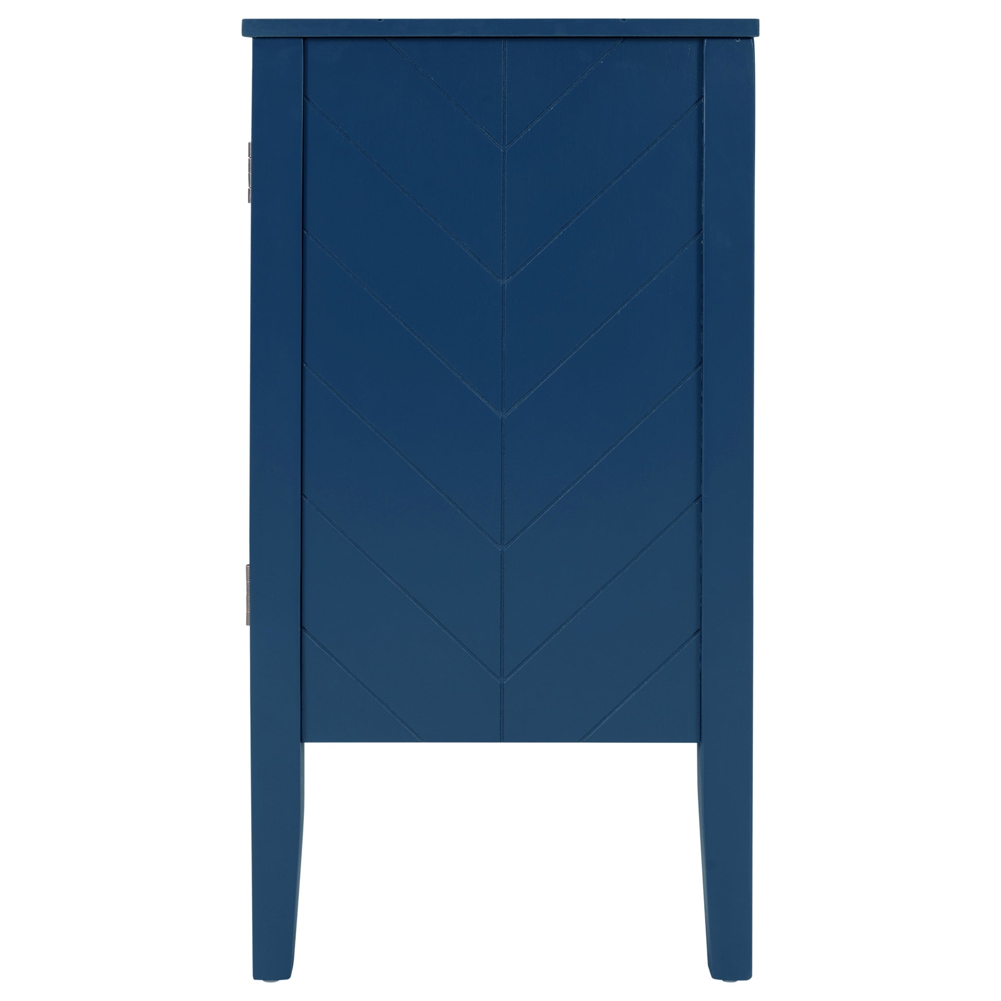 Accent Storage Cabinet Wooden Cabinet With Adjustable Shelf, Antique Gray, Entryway, Living Room, Study Room Navy Blue Mdf