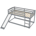 Twin Over Twin Bunk Bed With Convertible Slide And Laddergray Old Sku:Wf281725Aae Gray Pine