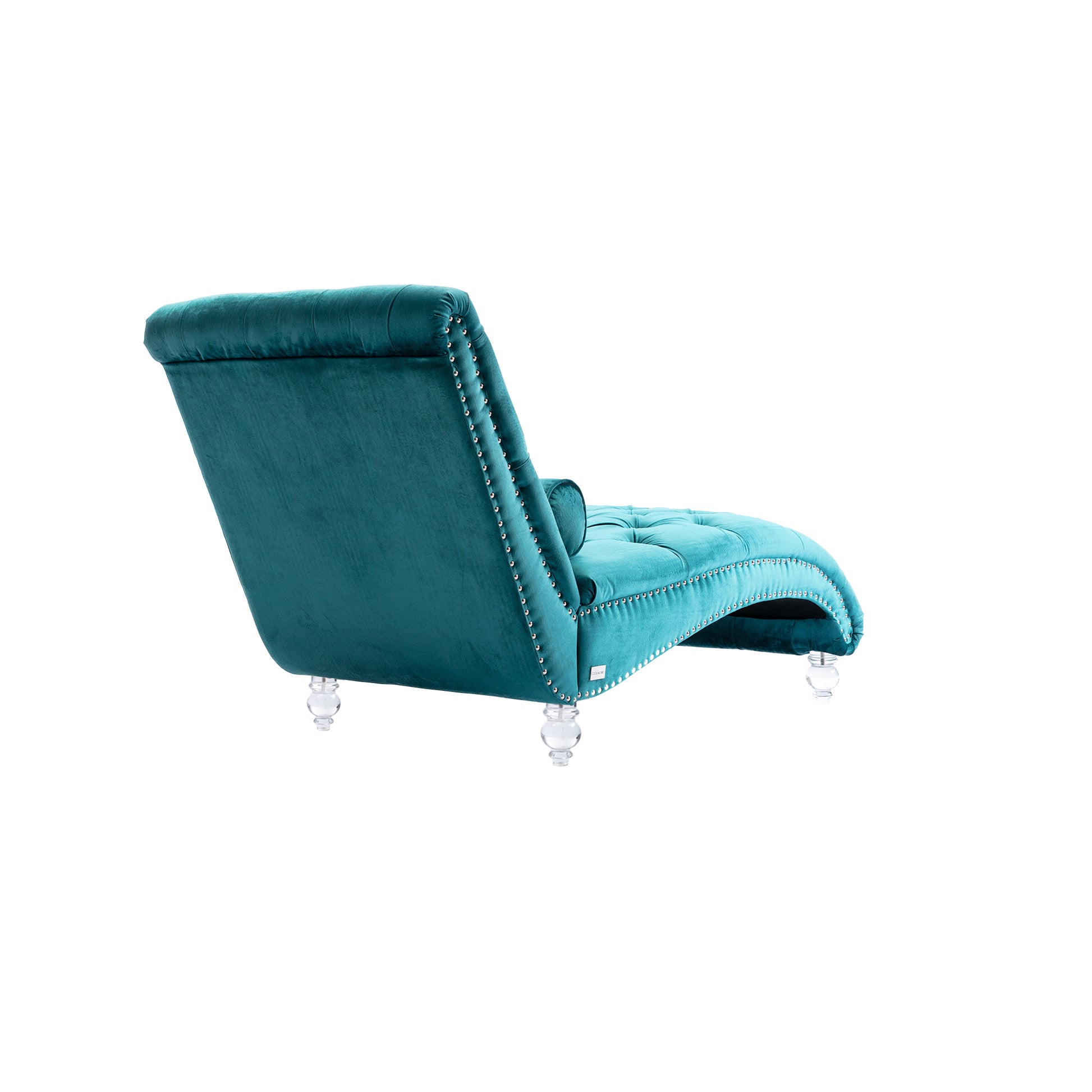 Coomoreleisure Concubine Sofa With Acrylic Feet Teal Velvet