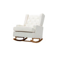 Coolmore Living Room Comfortable Rocking Chair Accent Chair White Teddy Polyester