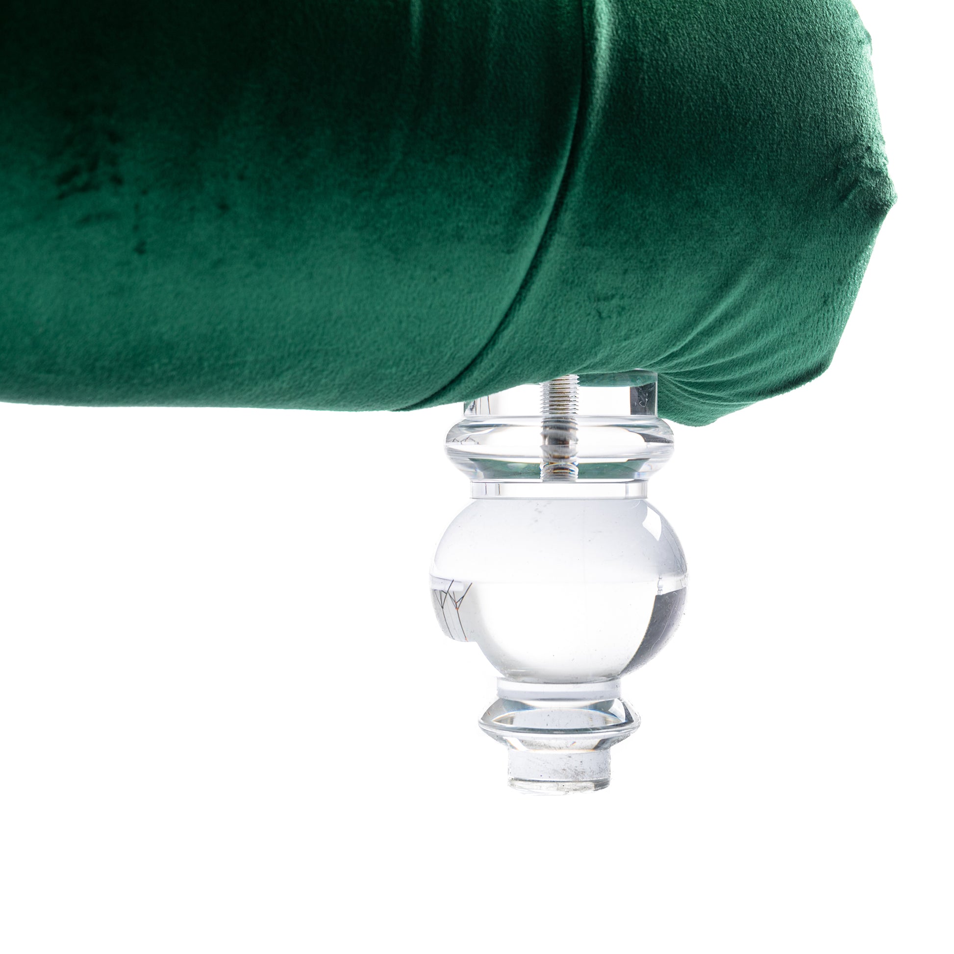 Coomoreleisure Concubine Sofa With Acrylic Feet Emerald Velvet