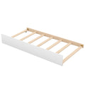 Twin Over Twin Bunk Bed With Trundle And Storage, White Twin White Pine