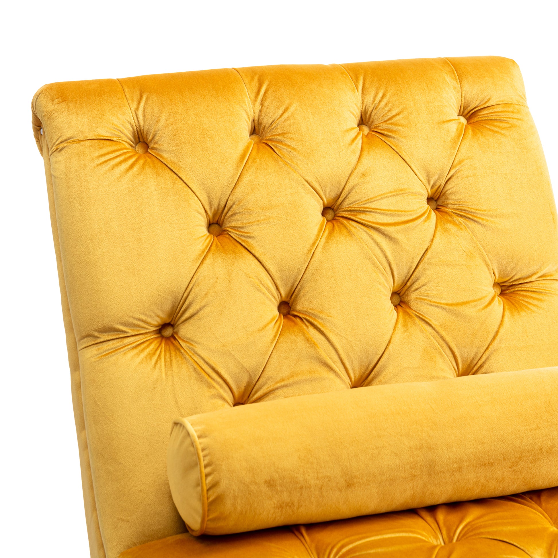 Coomoreleisure Concubine Sofa With Acrylic Feet Mustard Velvet