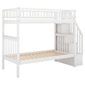 Twin Over Twin Bunk Bed With Trundle And Storage, White Twin White Pine