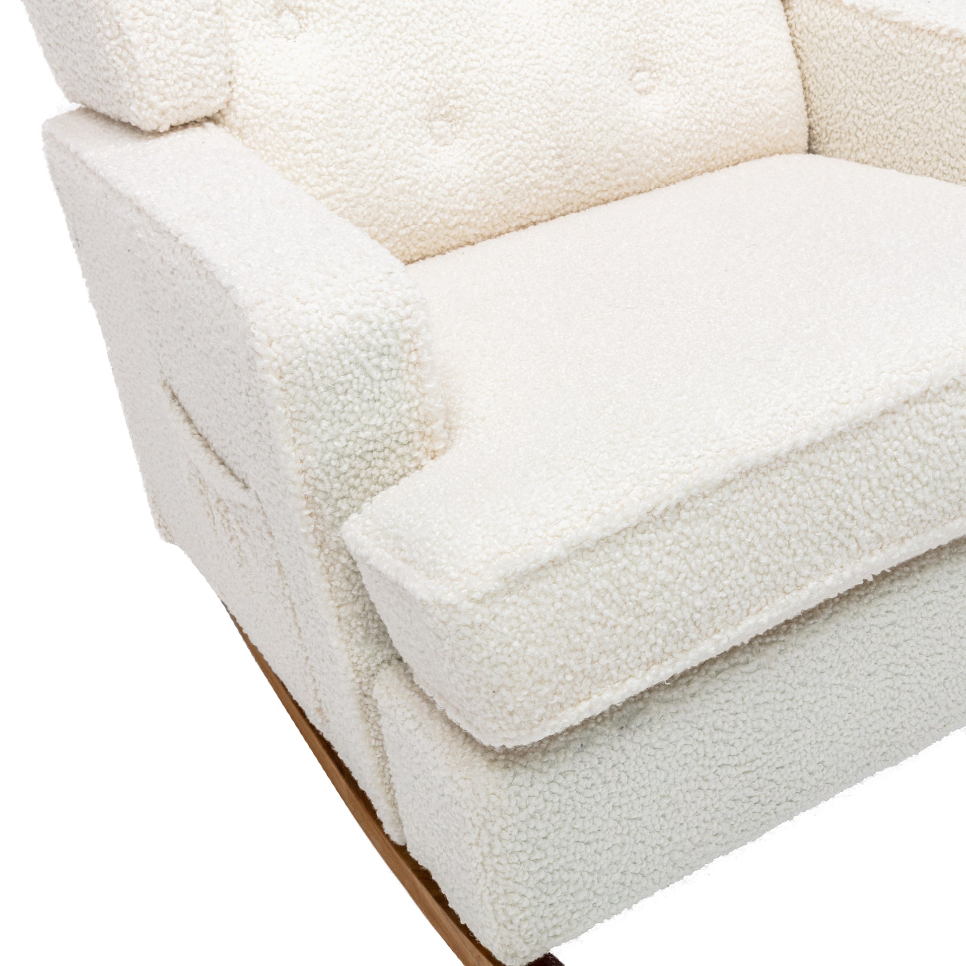 Coolmore Living Room Comfortable Rocking Chair Accent Chair White Teddy Polyester