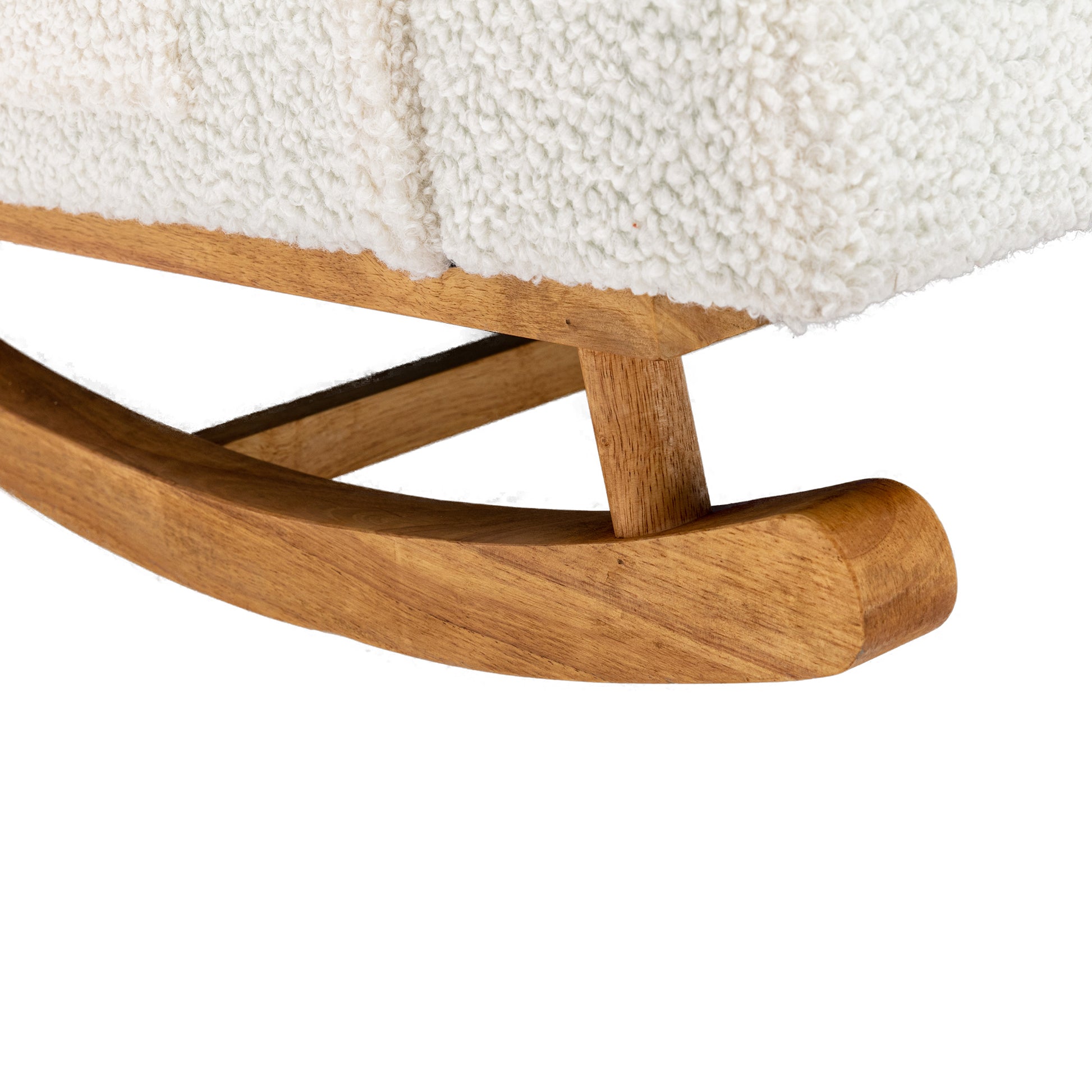 Coolmore Living Room Comfortable Rocking Chair Accent Chair White Teddy Polyester