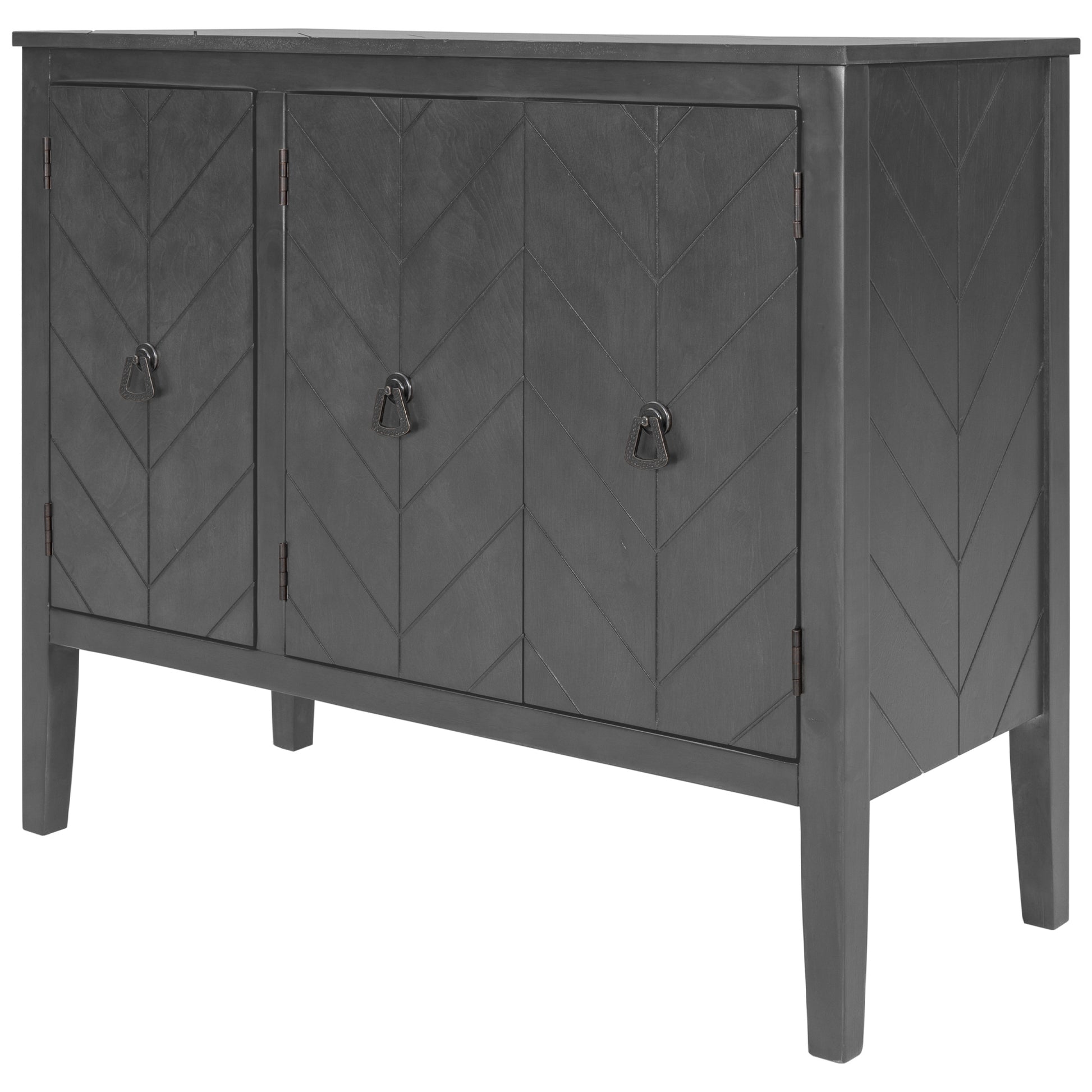 Accent Storage Cabinet Wooden Cabinet With Adjustable Shelf, Antique Gray, Entryway, Living Room, Study Room Grey Mdf