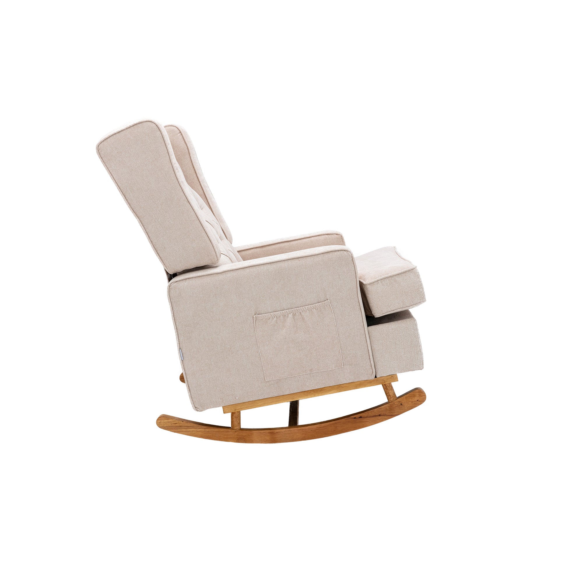 Coolmore Living Room Comfortable Rocking Chair Accent Chair Beige Polyester